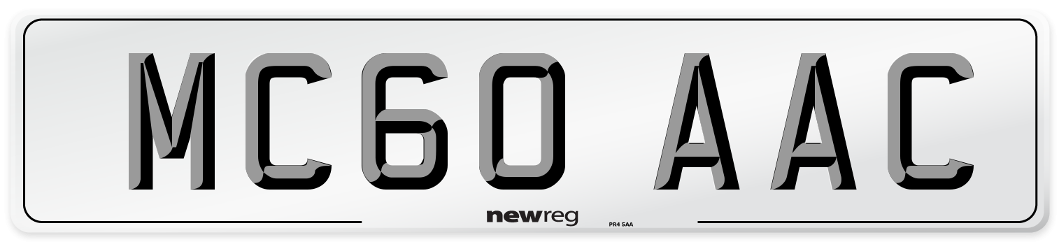 MC60 AAC Number Plate from New Reg